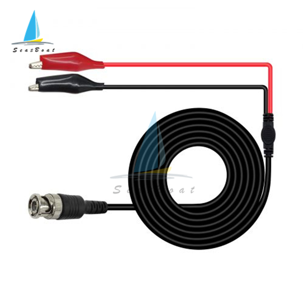 110 cm BNC Male Plug Q9 till Dual Alligator Clip OscilloScope Test Probe Leads Cables Connector för oscilloskop signalgenerator