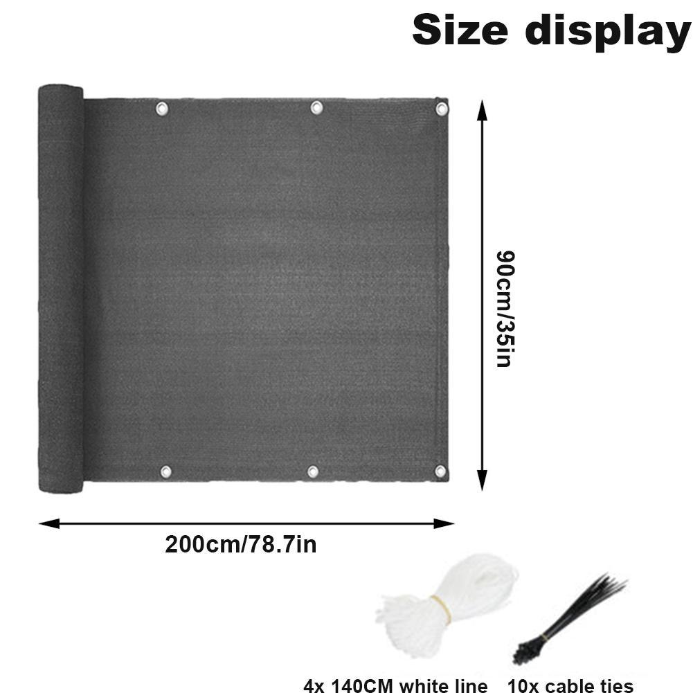 90x200cm Sunshade Netto Garden Shade zwembad Balkon Balkon Patio Privacy Beschermingsscherm Waterdichte ademend buitenbuiten