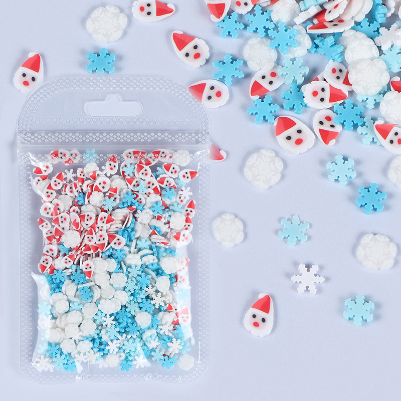 5 pezzi da 10 g di buon Natale argilla morbida argilla epossidica a fiocchi di neve cookie snowflake riempiendo riempitivi di riempitivi artigianali a mano fai -da -te fatti a mano