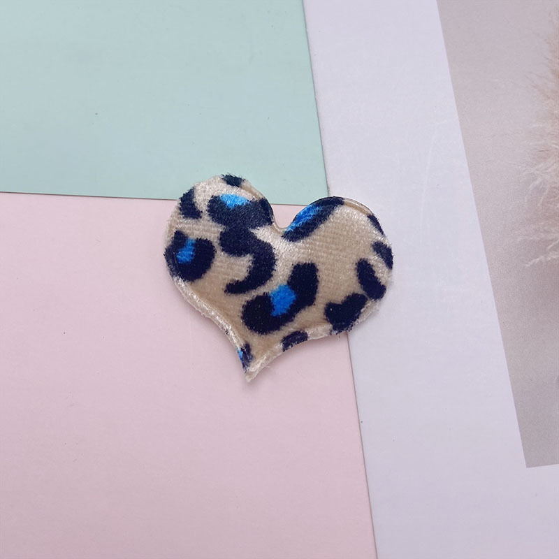 4.5*3.5CM Felt Leopard Heart Padded Applique For Clothes Hat Sewing Supplies DIY Hair Clip Accessories Patches