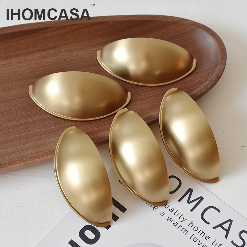 Ihomcasa 64 mm de qualidade semicírculo estilo shell estilo armário de cozinha armário de guarda -roupa maçaneta maçaneta maçaneta de móveis alça