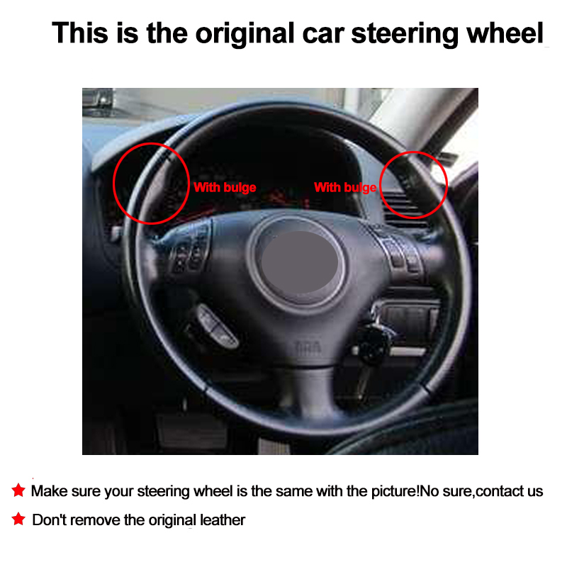 Hand Sewing Stitching Car Steering Wheel Cover Wrap For Honda Accord 7 Acura TSX 2002 - 2007 3 spoke With Bulge 2006 2005 2004