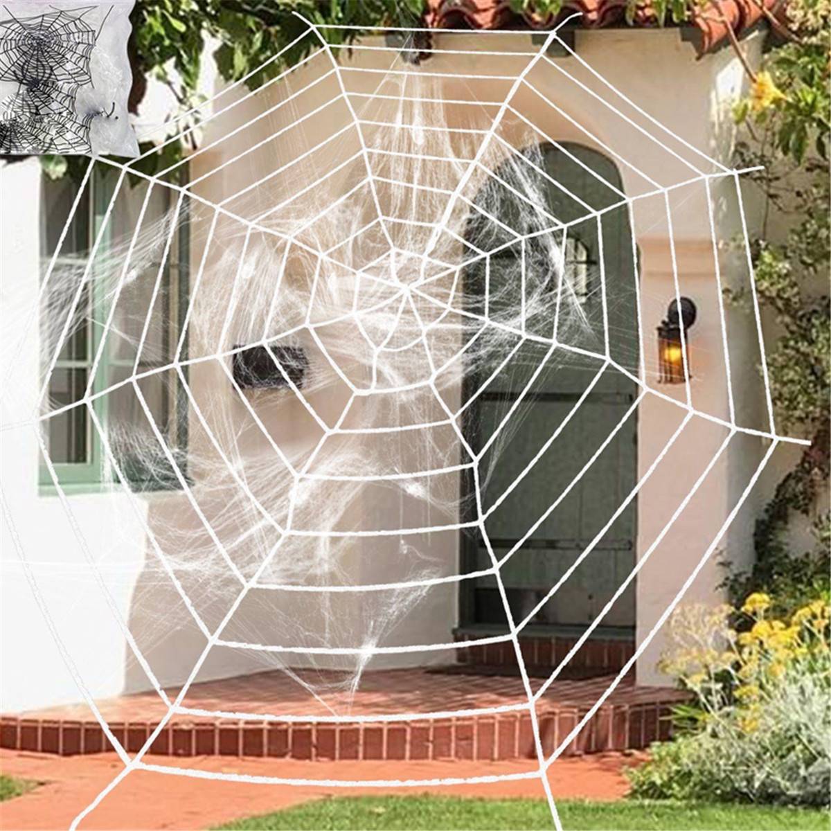 Artificial Spider Webs Decoraciones de Halloween Triángulo redondeo Spider Web STRACKWEB PARA ESCENA DE PARTA DE PARTA DE PARTA DE PARTA DEL PARTE