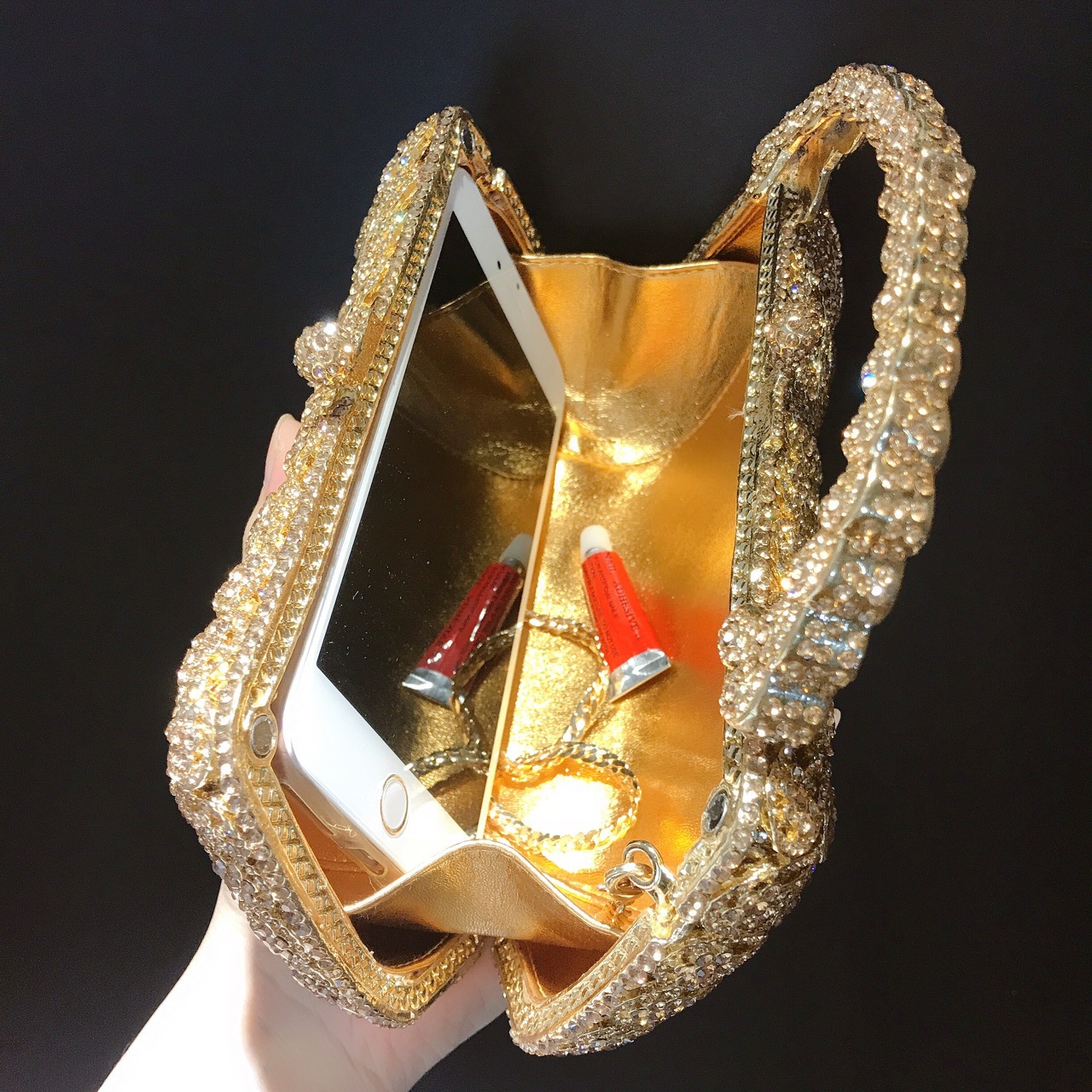 Donne femminile Oro Crystal Women Bags Wedding Rinstone Clutch Brse Bridal Minaudio Borse borse la festa della festa da donna Clutch