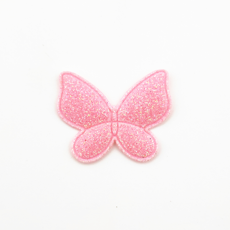 Manchas de glitter de borboleta, brilhante, monocromático, clipe de cabelo, materiais de costura de vestuário, decoração de roupas, 3*2,5 cm, 