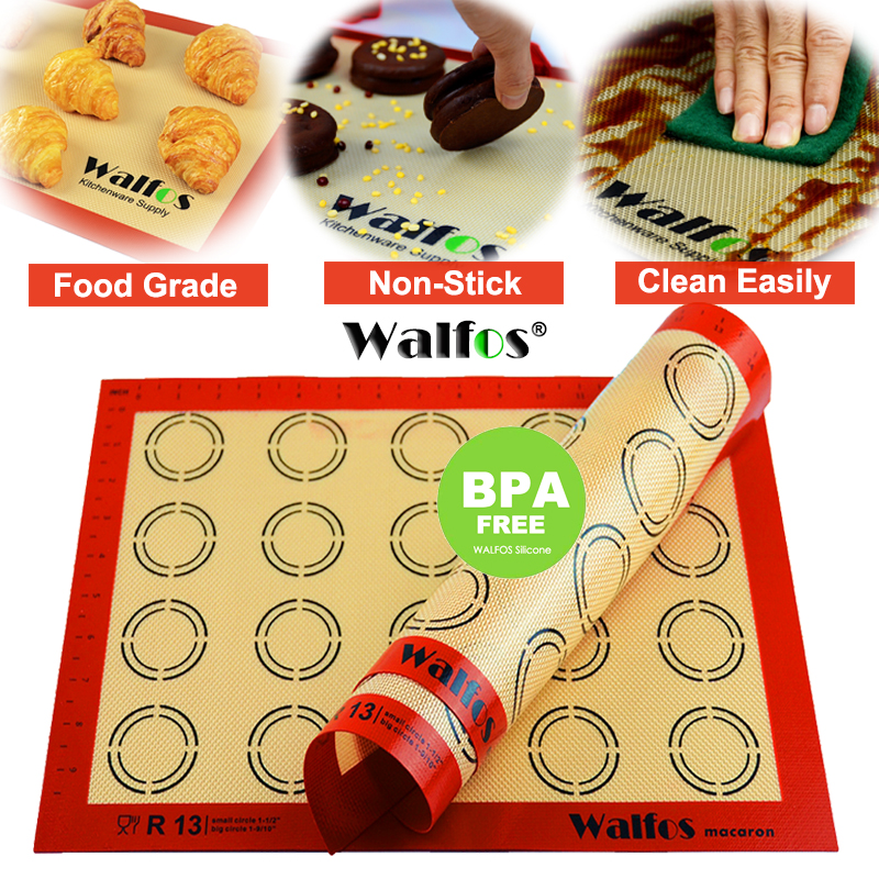 Walfos Nit-Stick Silicone Baking Mat Pad Baking Pastry Tools Rolling Dough Mat groot formaat voor cake cookie macaron