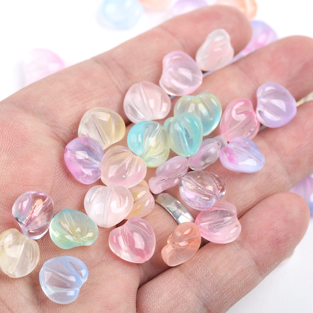 10 pezzi da lampada a forma di pesca da 10 pezzi/lotto perline di vetro trasparente gioielli che producono accessori fai -da -te fatti a mano