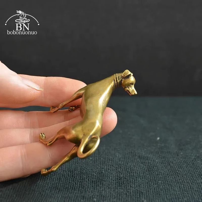 Solide Messing Loyal Dog Desk Ornamente Vintage Kupfer Tier Miniaturen Figuren Dekorationen Geschenke Home Decors Crafts Accessoires