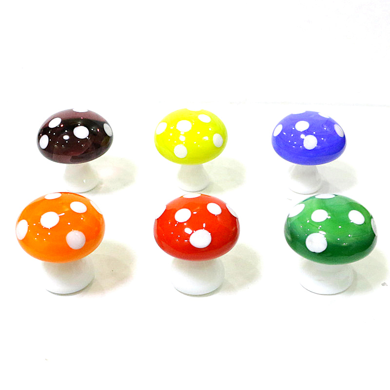 لطيف Murano Glass Mushroom Miniature تمثال حافلة الحلي المنزل المنزل غرفة الأطفال التماثيل الجنية حديقة التماثيل ديكور عيد الفصح