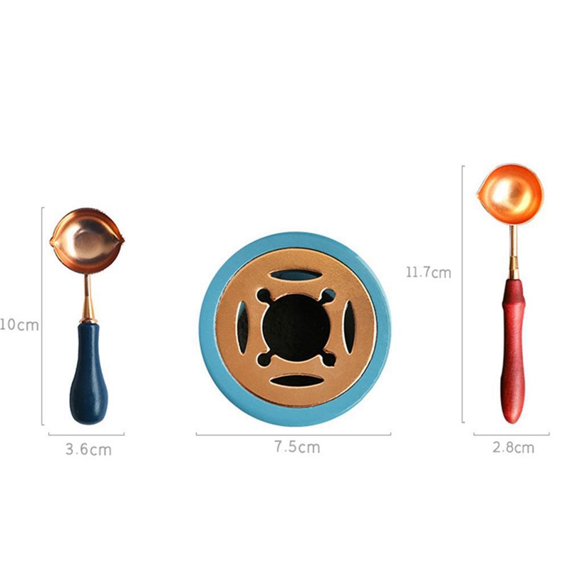Retro Sealing Wax Seal Melting Furnace Solid Wood Oven Furnace Wax Pot Bead Stick Heater Wax Heater Candle Stamp Making Tool Set