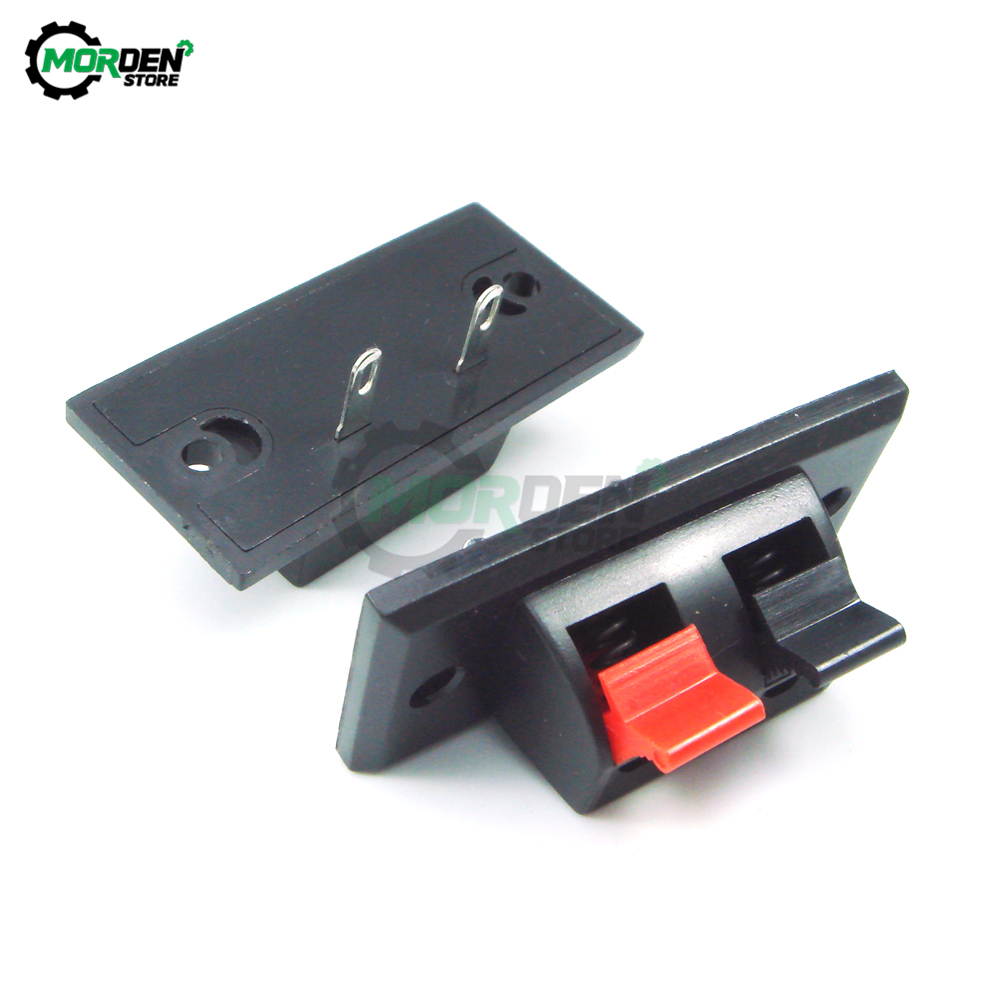 2 Way/ 4 Way Spring Push Release Connector Speaker Terminal Strip Block for Home Audio