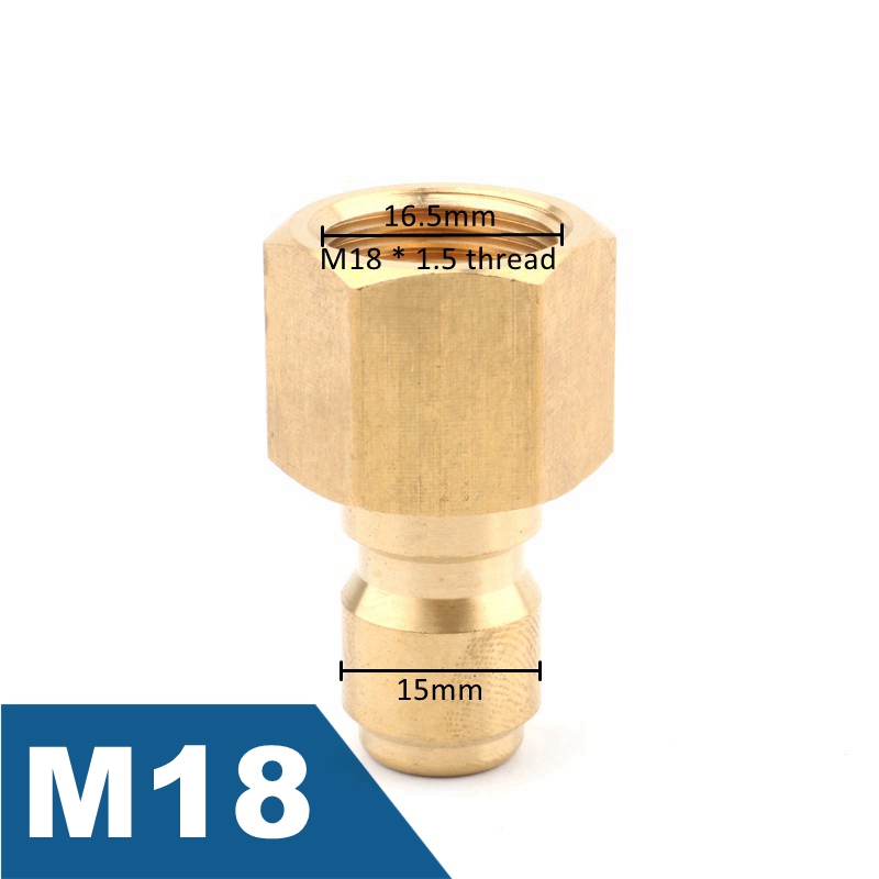 3/8 à M14 M18 M22 CONNECTEUR rapide Haute pression Couplage rapide pour les joints adaptateurs de canon à eau de lave-auto