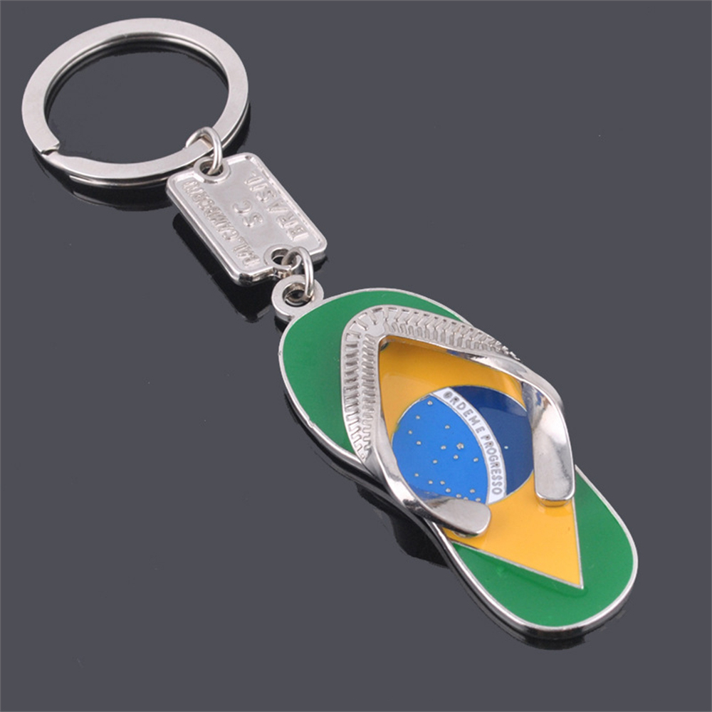 Brésil drapeau de football Keychain Brésilien Brésilien Charm Chain Chain Ring Travel Souvenir Car Courteuses Pendants Bijoux à double face