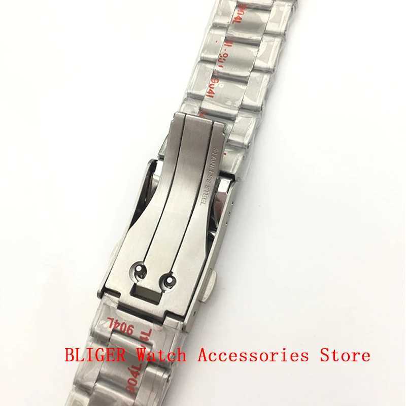 Bands de montre Bliger Surface Asseptique Silver Strap 20 mm adapté pour les hommes 40 mm Mécanique Sport Locier Watchl2404