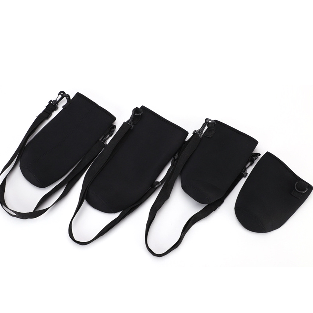 610-1500 ML Water Bottle Cover Bag Pouch Strap Neoprene Water Pouch Holder Shoulder Strap Black Bottle Carrier Insulated Bag