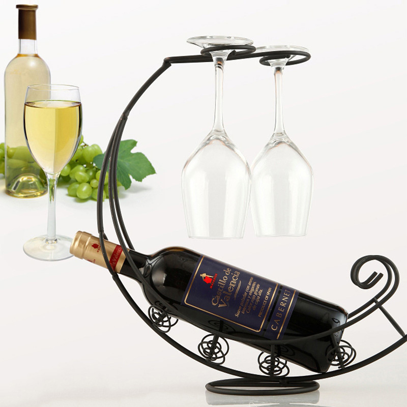 Yomdid Creative Metal Wine rack pendurado vinícola de vidro de vidro bar stand stand stand stand supure decoração