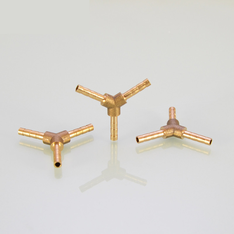 Brass Barb Pipe Fitting Y Type 3 way tee connector For 4mm 5mm 6mm 8mm 10/12/14/16/19/25mm hose copper Pagoda Tube Fittings