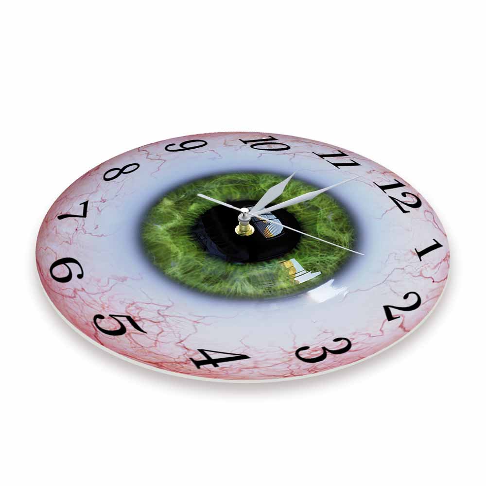 Collée oculaire réaliste avec horloge murale verte Ortométriste Office Clinic Art Art Decor Medical Art Science Ophthalmologiste Cadeau