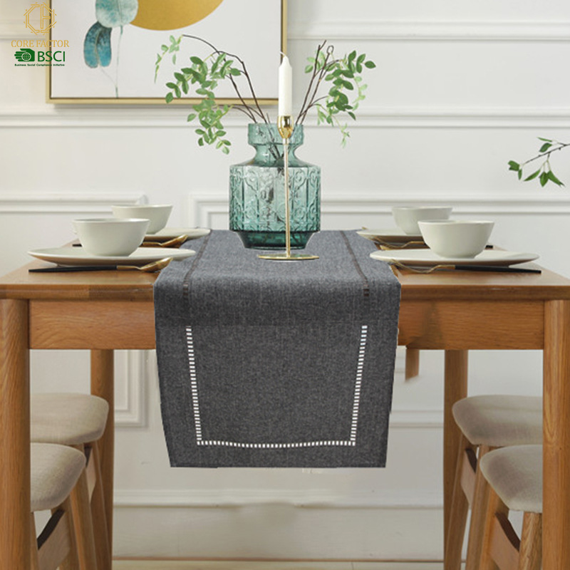 Eogoe Linen Polyester Table Table Runner Flat Corner Table Runners Solid Coll Long Tea Flag Cover Cover Decor