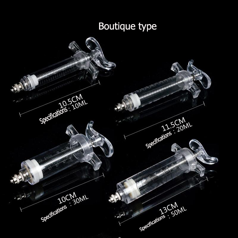 Siringa in acciaio in plastica 10 ml ~ 100 ml Siringa a testa di rame clistere di alimentazione veterinaria animale