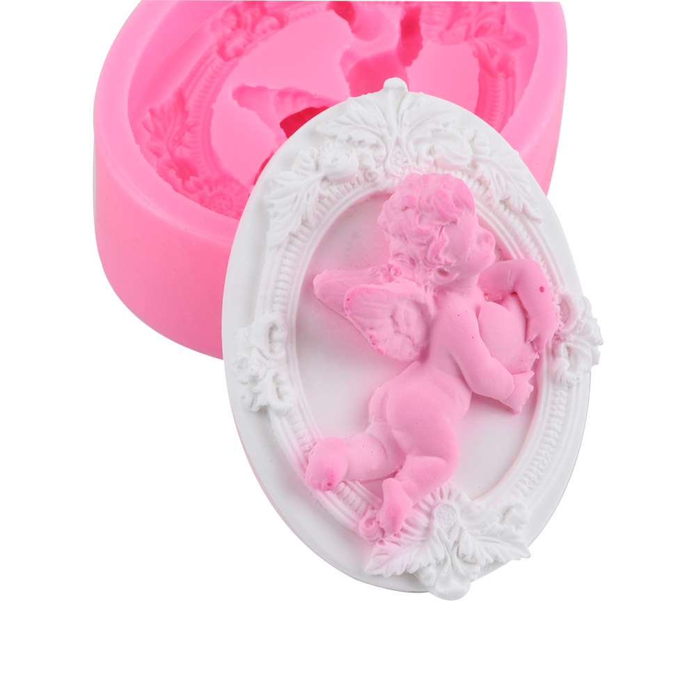 Mignon ange bébé silicone gâteau de gâteau de gâteau 3d Forme de savon Candy Chocolate Fondant Gâteau de boulange