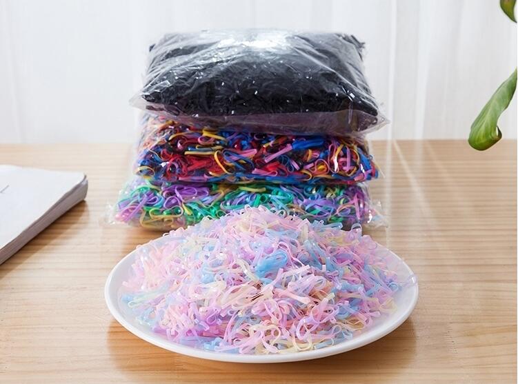 1000 pezzi colorati piccoli elastico corda capelli corda bambini elastico porta borsetto di borsetto uffici scolastici