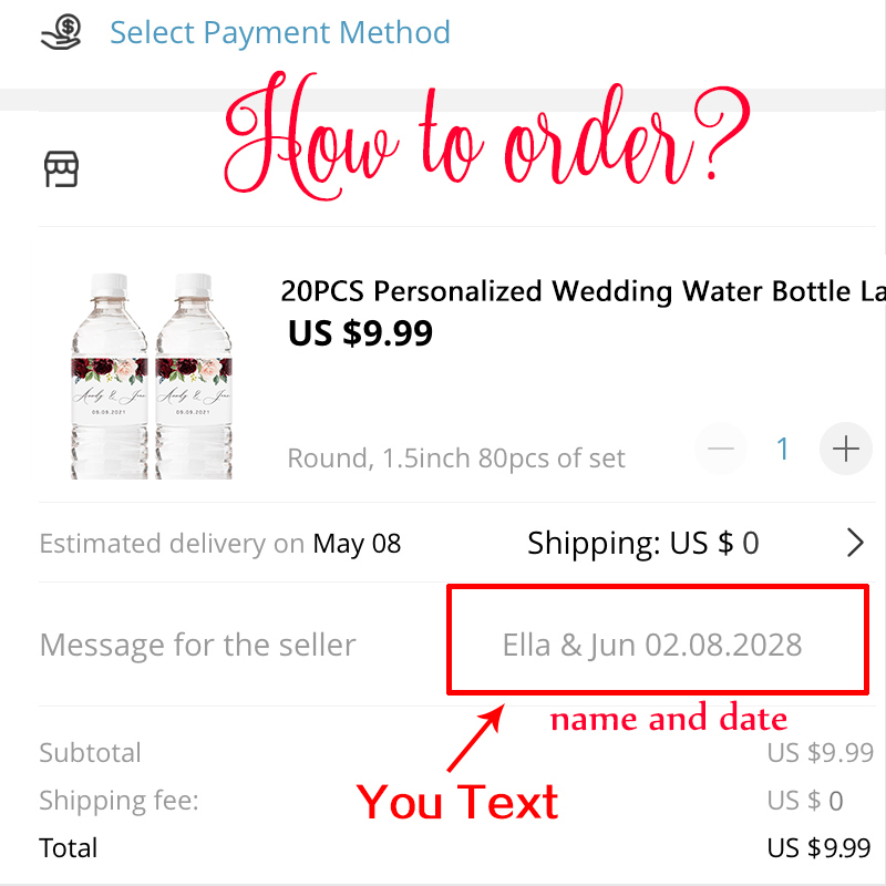 personalizados rótulo de garrafa de água de casamento, impermeabilização 8 