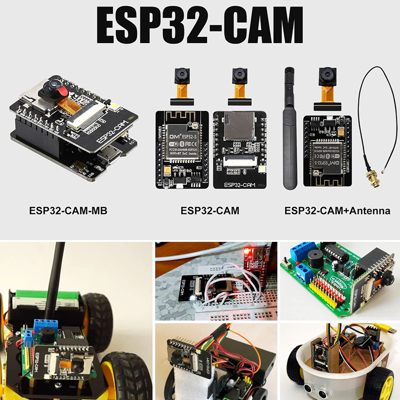 ESP32-CAM WiFi + Bluetooth Module Module Module Development Board ESP32 avec module de caméra OV2640 2MP pour Arduino