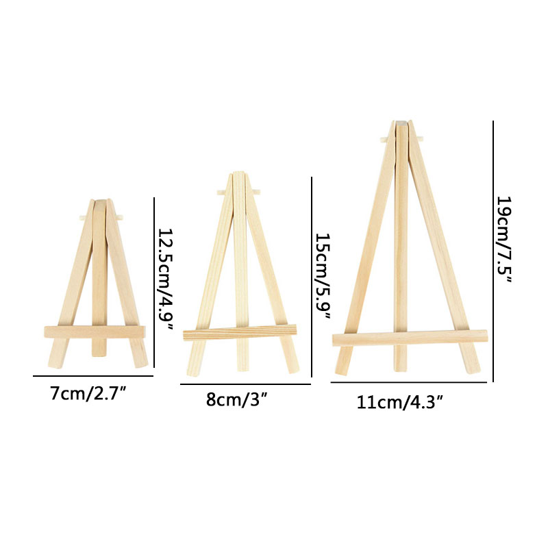 5 pezzi Natural Wood Mini Easel Frame Tripode Display Meeting Tabella del matrimonio Numero Nome Card Stand Torta