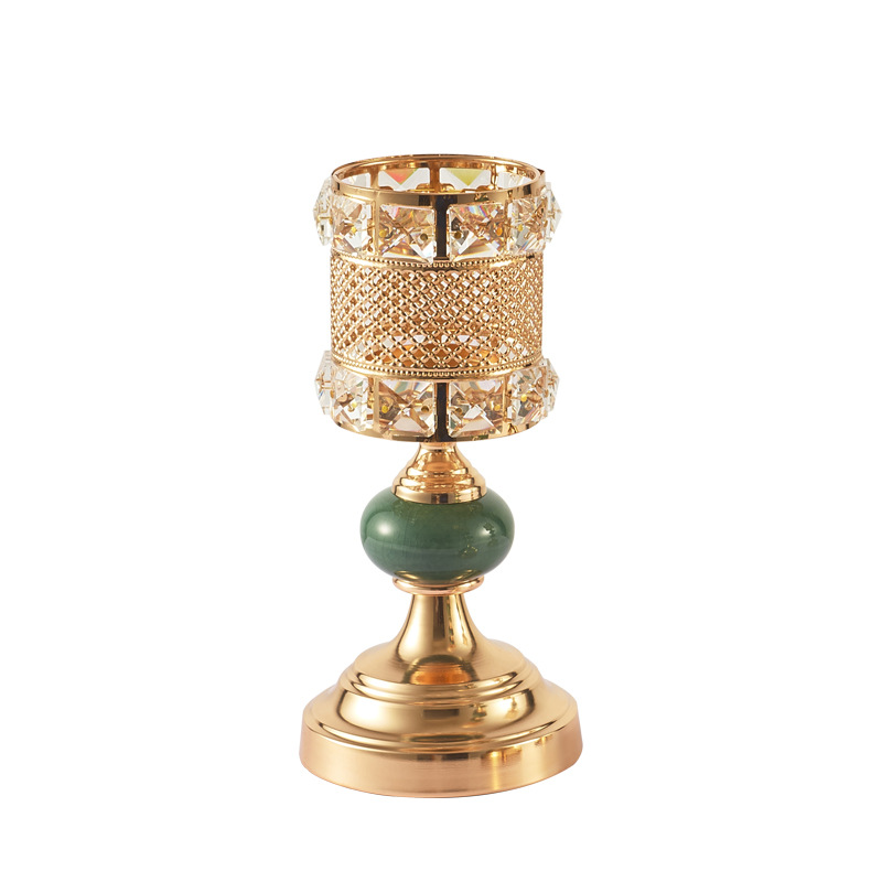 Cristal candelabra de oro con vela chapada en vela de velas de bodas centros de mesa para el centro de la mesa decoración de la mesa