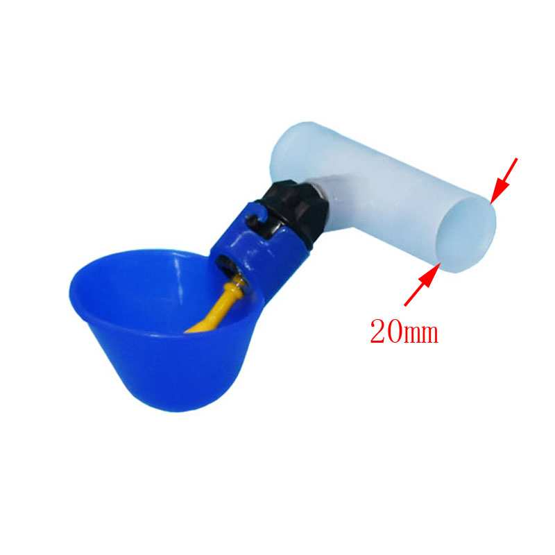 's pluimvee drinkbeker 20 mm/25 mm connector en blauwe hoogwaardige plastic automatische kippendrinkers gevogelte benodigdheden