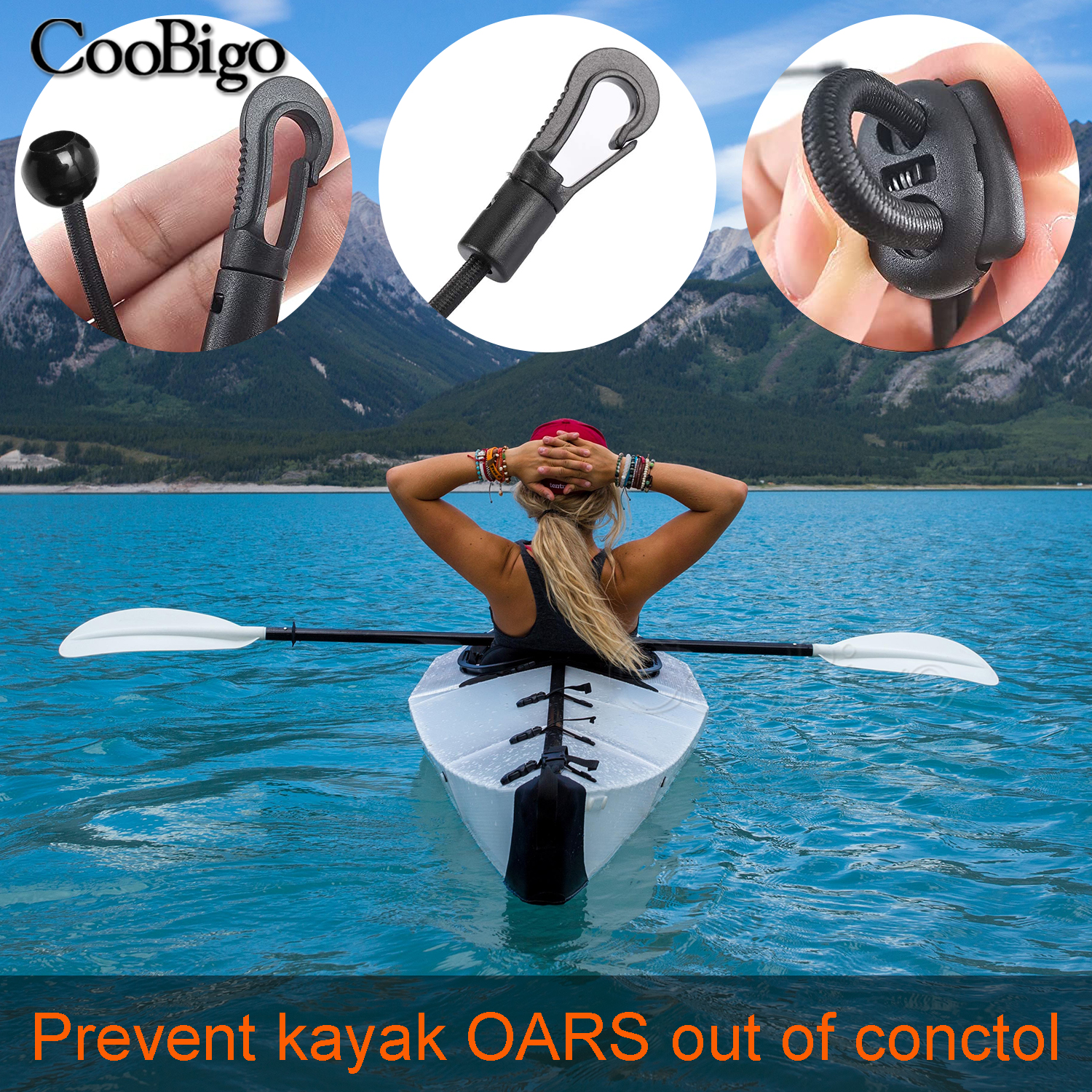 Corda elástica Bungee Shock Cord Hook Canoe Kayak Paddle Leashol Rod Backpack Backping Surfing Tother Tither Acessórios