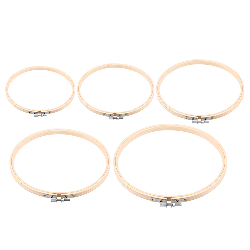 15-26cm Round Embroidery Hoop Loop Bamboo Cross Stitch Adjustable Handmade Crafts Tool Beginner Embroidery Circle Sewing Kit