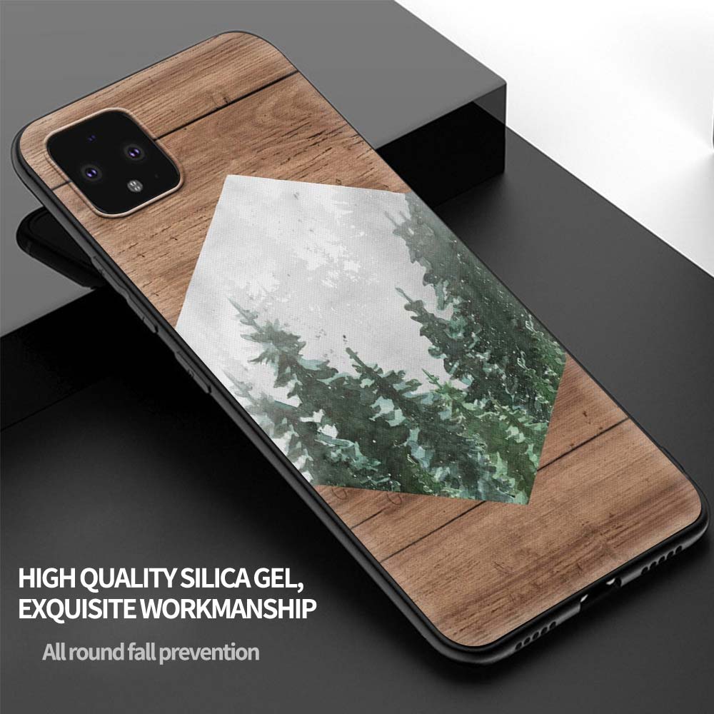 Forest Geometry Wood Nature Phone Case voor Google Pixel 6 Pro 4 5 3 XL Soft TPU -cover voor Pixel 3A XL 4A 5A 5G Shockproof Fundas