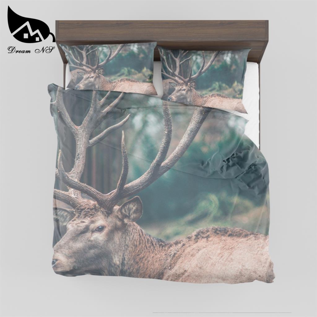 Dream NS Elk pattern Quilt cover Dekbedovertrek met 3D effect Bedroom home textiles King Queen Bedding set SMY32