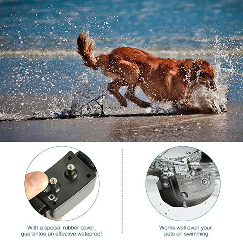 Vattentät 300m fjärrladdningsbar elektronisk hundträningskrage med LCD -skärm för husdjurstopp Barking Dog Collar 27nf