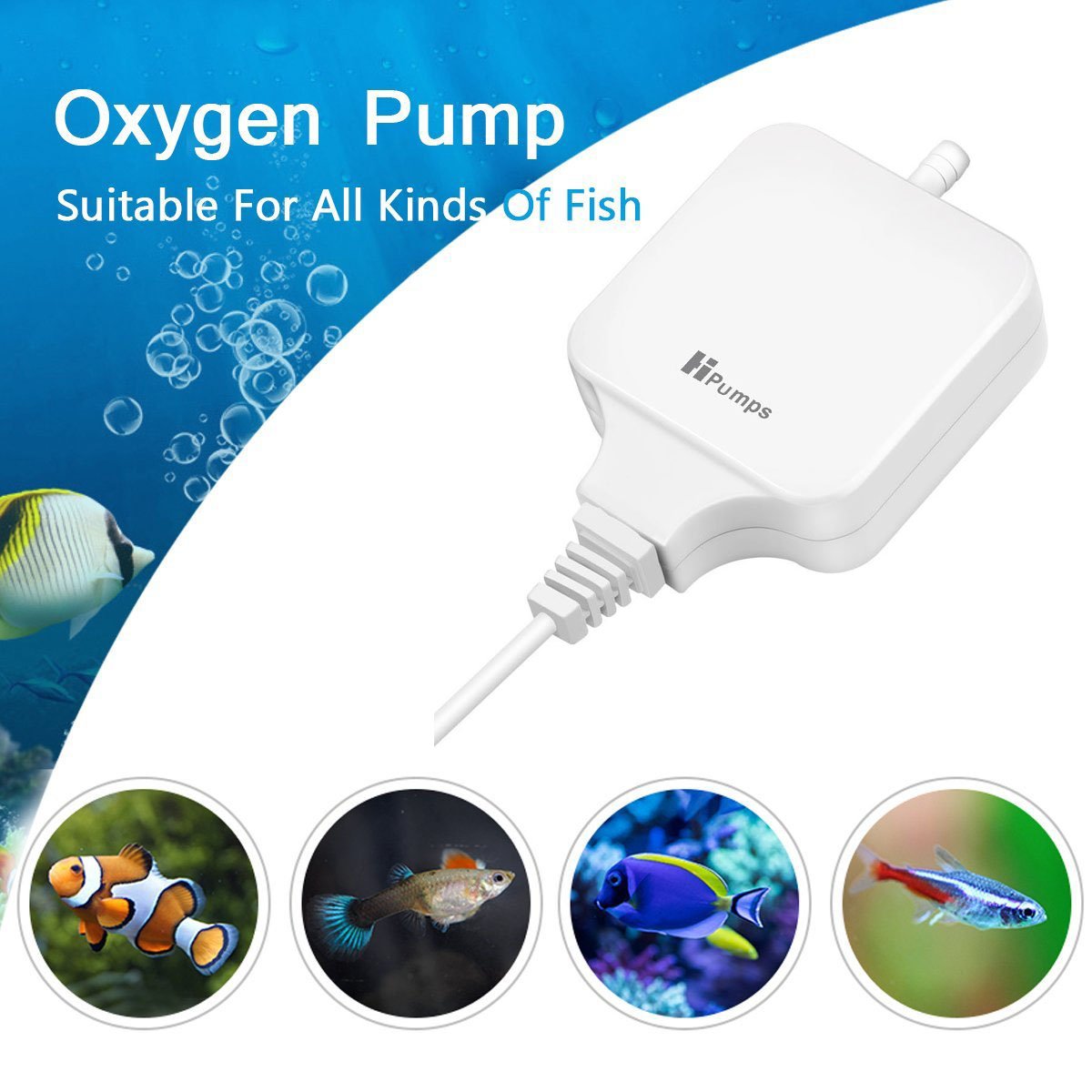 110V 220V 1.8W Ultra Silent Aquarium Air Pump for Fish Tank Nano Air Compressor with Air Stones Silicone Tubes Hydroponics Pumps