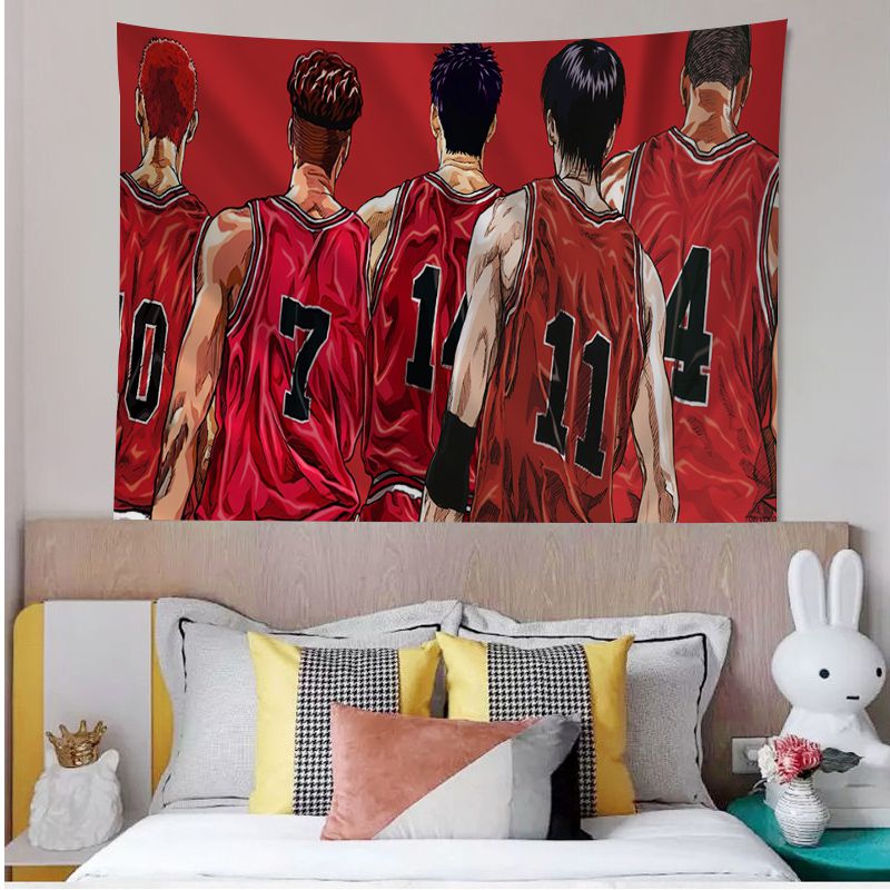 Slam dunk japansk anime vägg tapestry hängande tarot hippie vägg mattor sovsal billig hippie vägg hängande