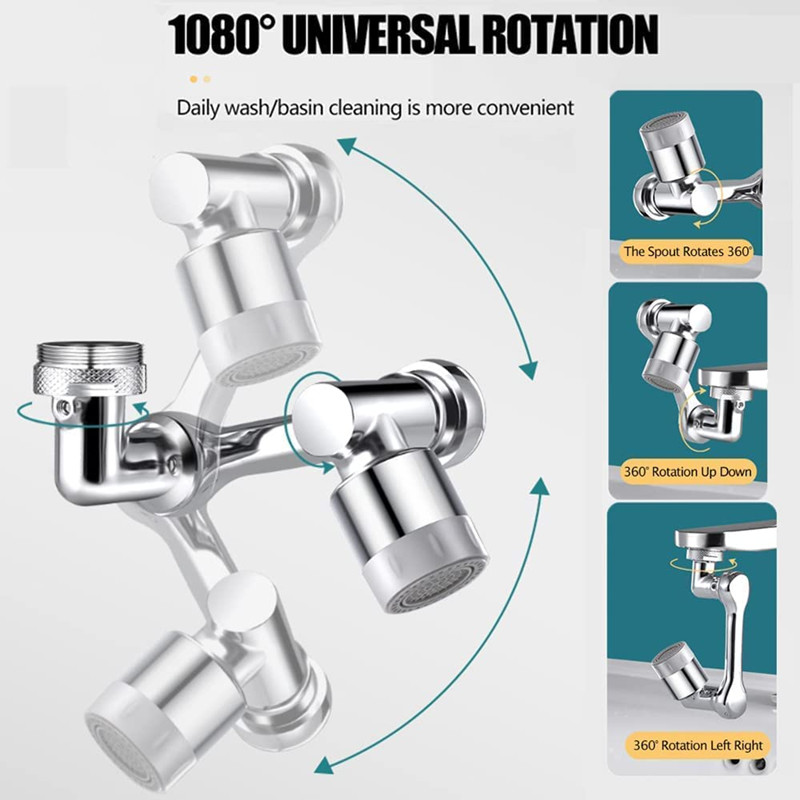 1080 ° UNIVERNAL FAUCET Extender Splash Filter Banheiro Torneira Aeradora Pia de cozinha Torneira Torneira de torneira Torneira de torneira