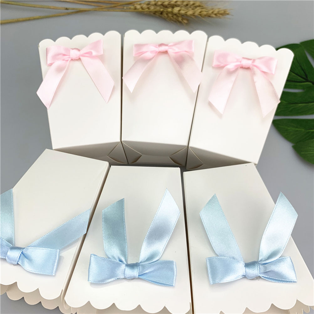 Bow Popcorn Box Party Supplies Papper Popcorn Boxar Väskor Candy Snack Treat Boxes Food Container Birthy Baby Shower Wedding