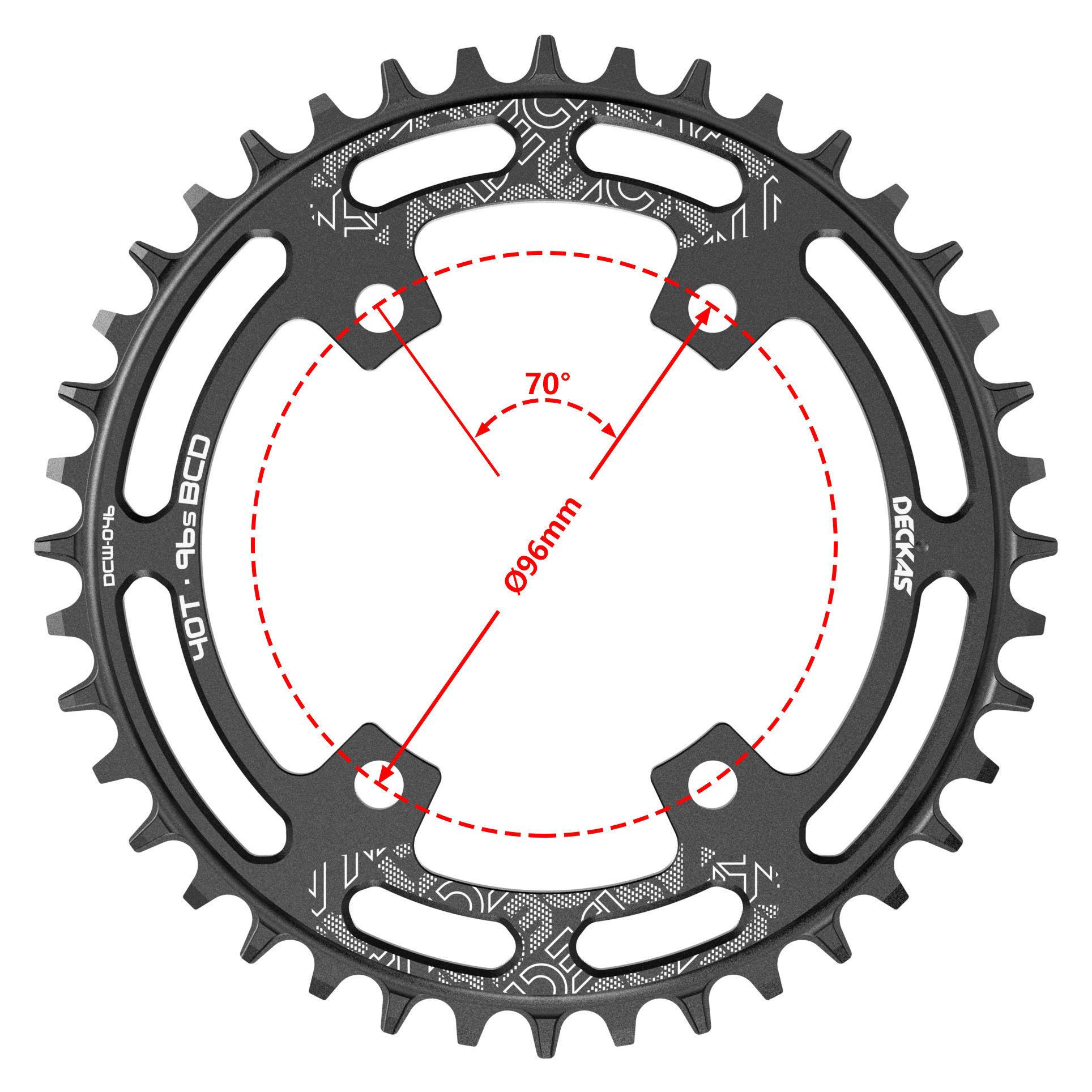 Deckas Round Oval 96BCD Chainring MTB 96BCDS 32T 34T 36T 38T 40T 42T 44T 46T 48T Asymmetrisk krona för M7000 M8000 M4100 M5100