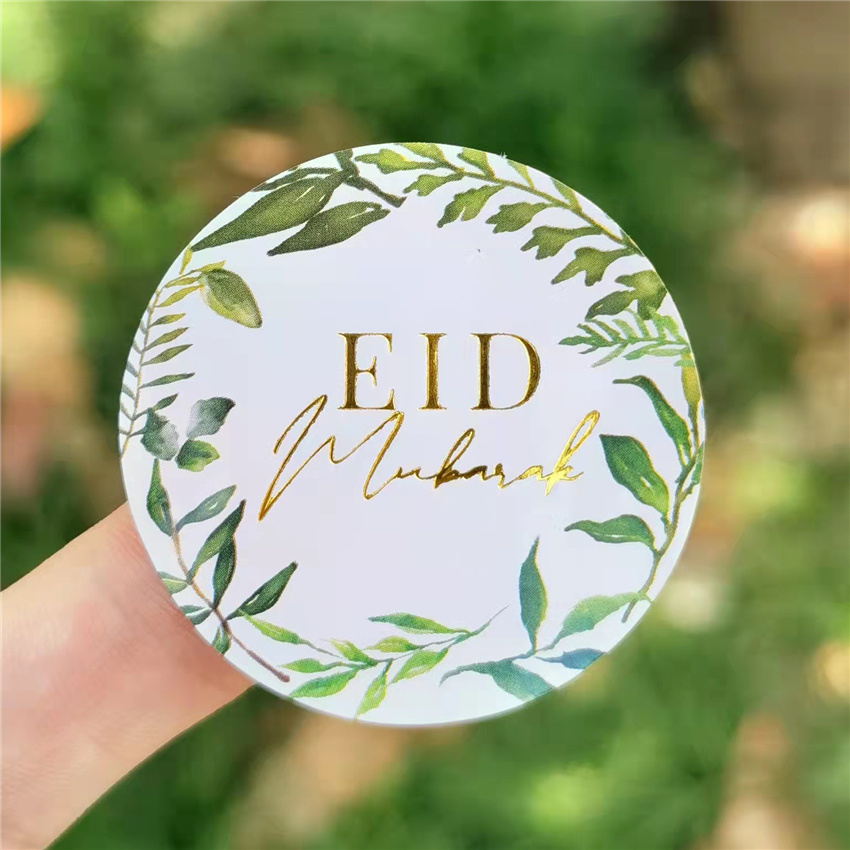 Ramadan Kareem Mubarak Autocollants décoratifs béni bronzing eid mubarak Étiquettes cadeaux islamiques fêtes musulmanes de salutation décor
