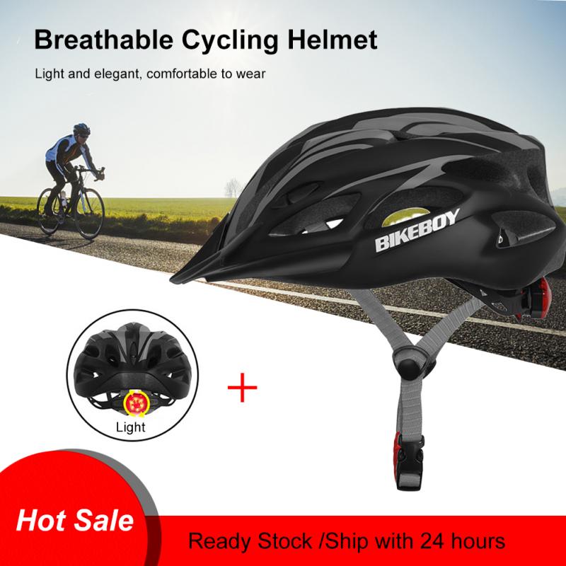 Aubtec 56-61cm fietshelmweg MTB fietsen helmen integraal gemold MTB Men Women Ultralight Bike-helm met licht