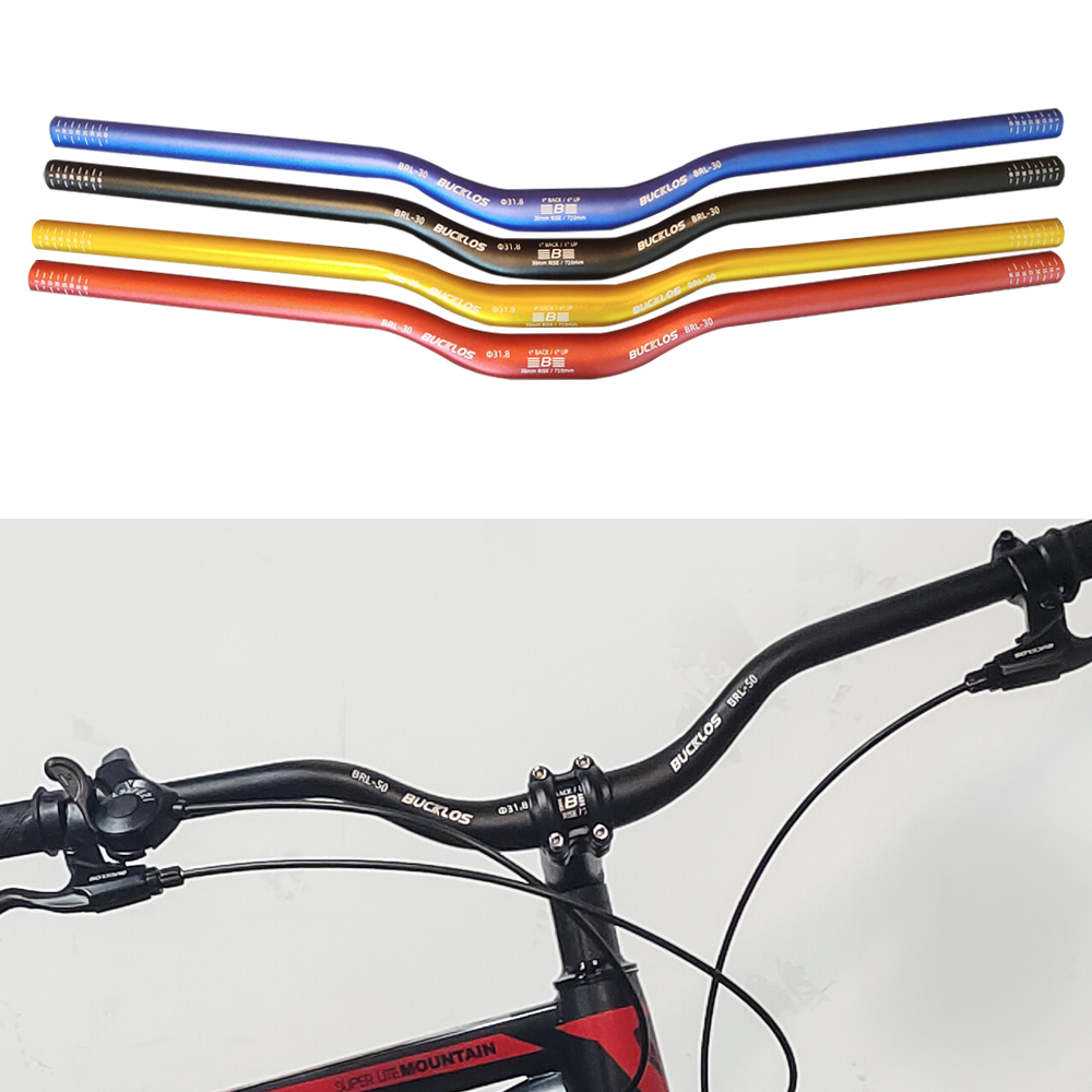 BUCKLOS 31.8mm Riser Bar 720/780mm Swallow Handlebar Aluminum Alloy Mountain Bike Handlebar Bike Straight Bar Bicycle Part