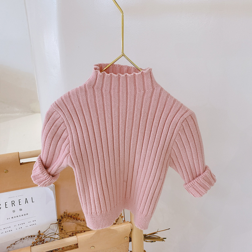 Winter Herbst Kids Pullover Solid Girls Pullover Kleinkind Baby Jungen Pullover Rollkrageneck Jungen Strickwege Kinder Tops Kinder Kleidung