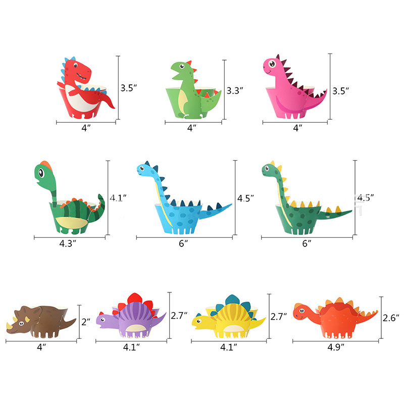 30sts födelsedag Dinosaur Diy Cupcake Wrappers Toppers Cake Decorations Baby Shower 2nd 3rd 4th 5th Birthday Dino Party Supplies