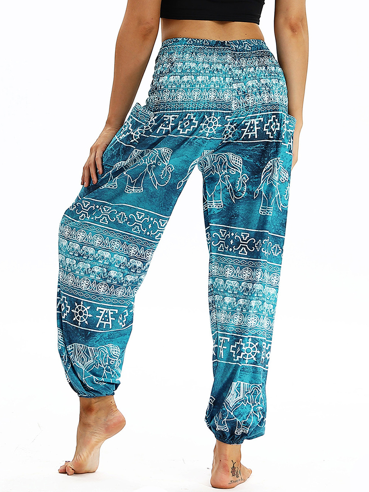 Pantaloni harem yoga palazzo womens, boho vintage hippie bohémien pilaters con 2pocket.