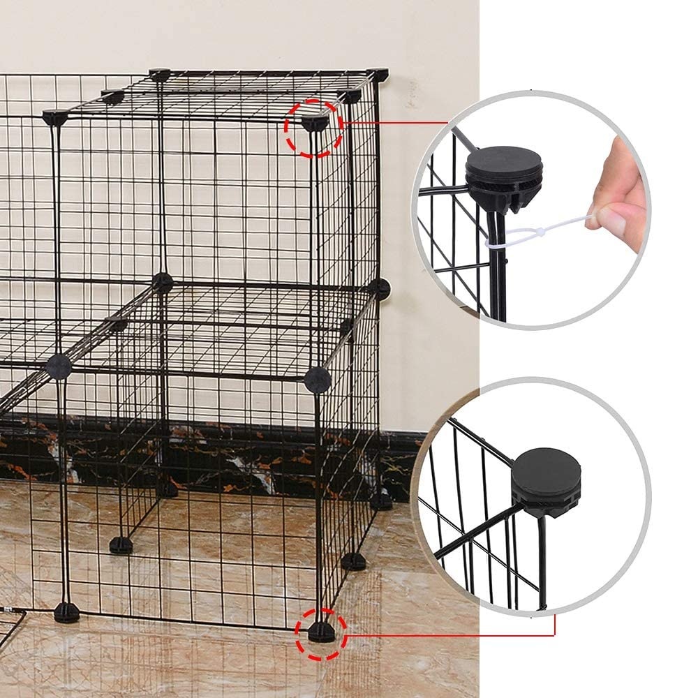 DIY Metal Mesh Pet Playpen, Small Animal Cage Metal Wire inomhus, utomhus, marsvin, kaniner kennellådestält