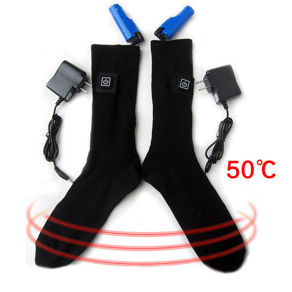 3.7V 2200MAH Rechargeable Electric Heating Socks Men Women Battery Heated Socks Skiing Foot Warmer Electric Warming Sock