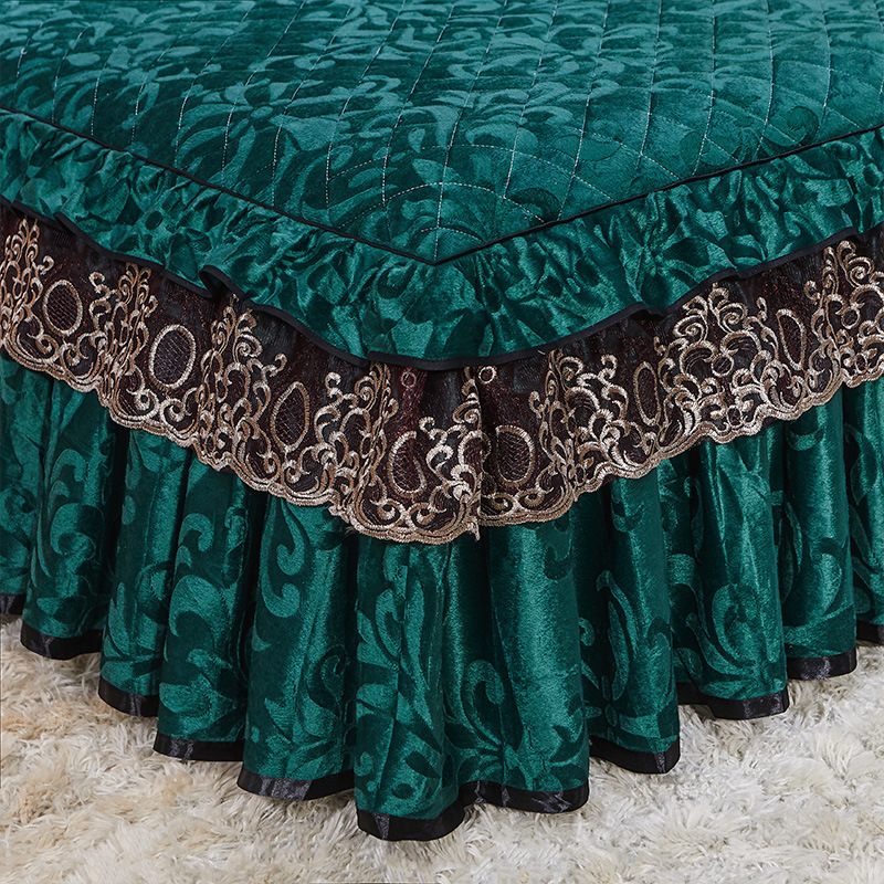 Europejski luksus zagęszczony aksamitny pluszowy pikowane łóżko rozproszone rozmiar tłumaczenia spódnica miękka pokrywa łóżka bez poduszki